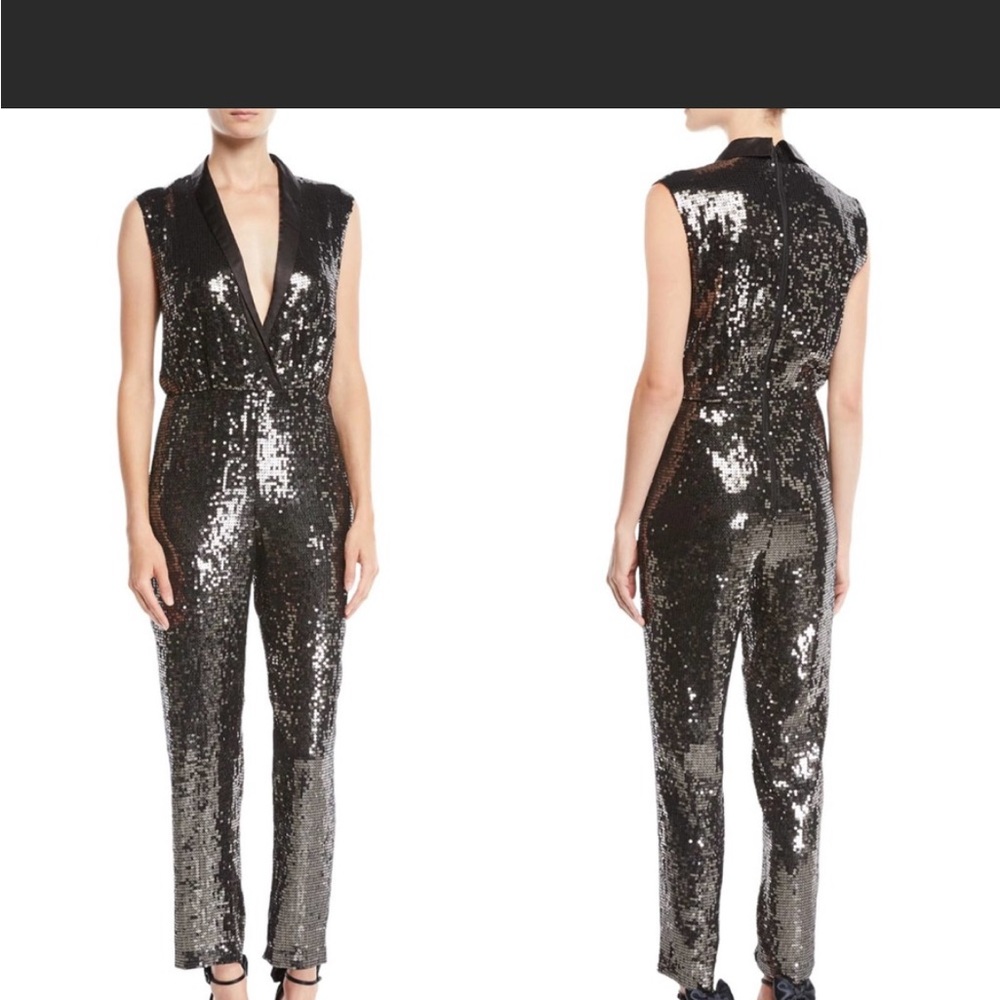 Opens in a new window Alice + Olivia Black Lyle Sequin Embellished Shawl Satin